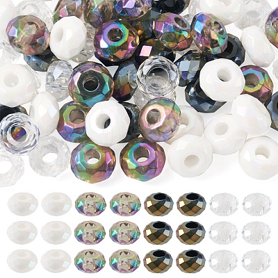 60Pcs 4 Colors Acrylic European Beads SACR-TA0001-80-1