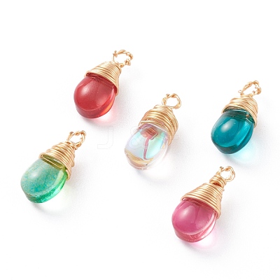 Transparent Glass Pendants PALLOY-JF00560-1