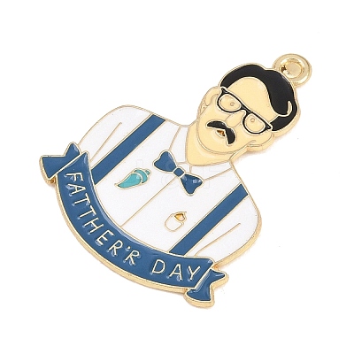 Father's Day Alloy Enamel Pendants FIND-E054-05B-1