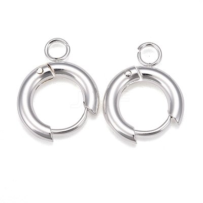 201 Stainless Steel Huggie Hoop Earring Findings STAS-P283-01A-S-1