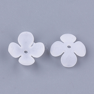 4-Petal Transparent Acrylic Bead Caps X-FACR-T001-14-1