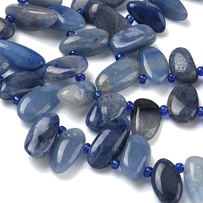 Natural Blue Aventurine Beads Strands G-P604-A18-01-1