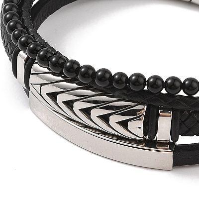 Braided Microfiber Leather Multi-strand Bracelets BJEW-B096-06E-1
