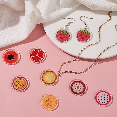 18Pcs Acrylic Pendants OACR-YW0001-22-1