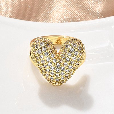 Brass Micro Pave Clear Cubic Zirconia Cuff Earrings EJEW-F359-13G-1