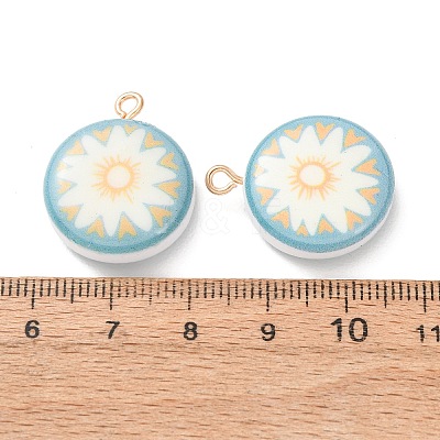 Printed Alloy with Acrylic Pendants AL-CBAE25B-03B-G-1