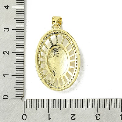 Real 18K Gold Plated Brass Micro Pave Clear Cubic Zirconia Pendants KK-H472-34G-02-1
