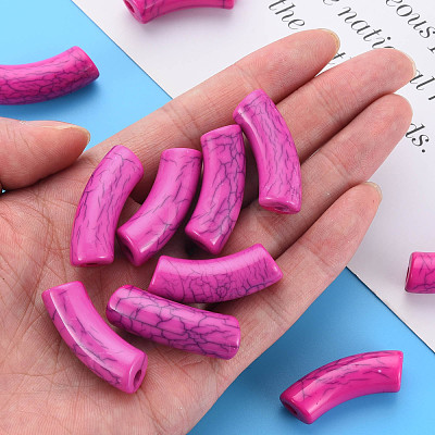 Opaque Crackle Acrylic Beads MACR-S372-001N-002-1