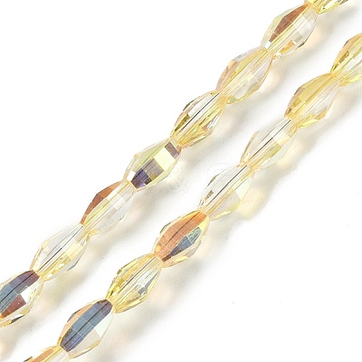 Electroplate Glass Beads Strands GLAA-Q101-03B-HP02-1