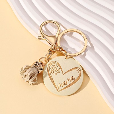 Wood Tassel Pendant Keychain PW-WGB64D8-05-1