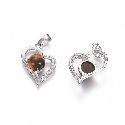 Natural Tiger Eye Pendants X-G-L512-O08-1
