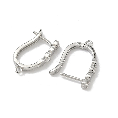 Heart Brass Micro Pave Clear Cubic Zirconia Earring Findings KK-D226-05P-1