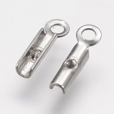 Tarnish Resistant 304 Stainless Steel Folding Crimp Ends X-STAS-K166-11P-1