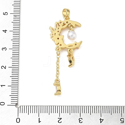 Brass Micro Pave Pink Cubic Zirconia Pendants CU-CBA8C34-09G-1