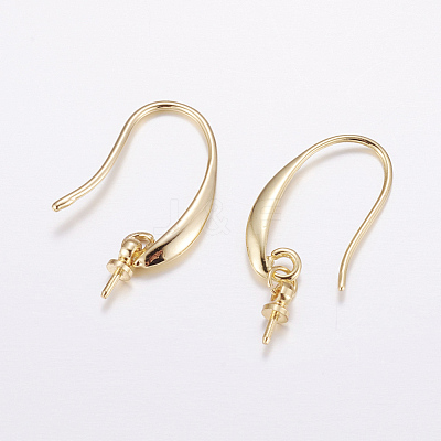 Brass Earring Hooks KK-F714-03-1