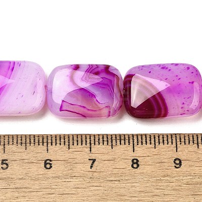 Natural Striped Agate/Banded Agate Beads Strands G-B137-B01-01H-1