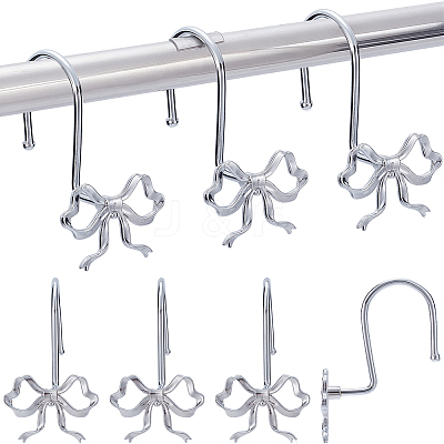 12Pcs Iron with Zinc Alloy Shower Curtain Hook FIND-SP0005-76P-1