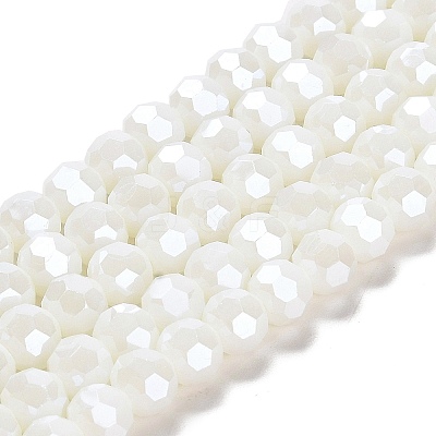 Electroplate Opaque Glass Beads Strands EGLA-A035-P8mm-A01-1