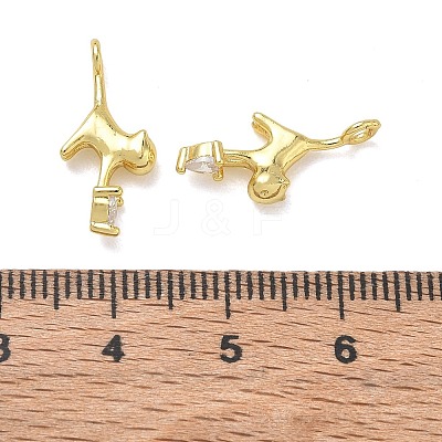 Brass Micro Pave Clear Cubic Zirconia Pendants KK-CBAD9DF-06G-1