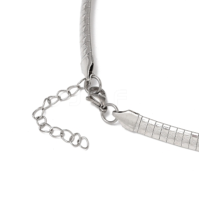 6MM 304 Stainless Steel Flat Snake Chain Necklaces MAK-Z004-03P-1