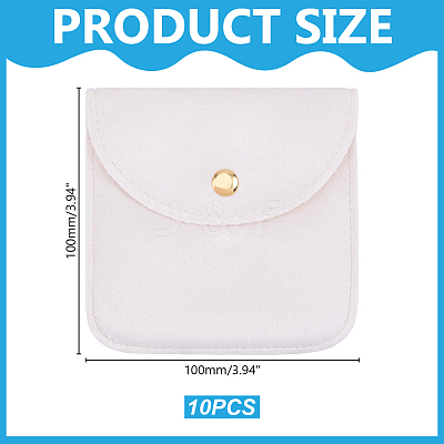 10Pcs Velvet Jewelry Storage Bags with Snap Button ABAG-HY0001-17C-1