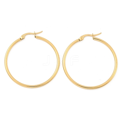Ion Plating(IP) 304 Stainless Steel Hoop Earrings EJEW-N0016-11G-F-1