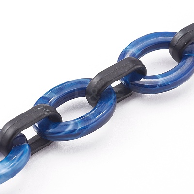 Imitation Gemstone Style & Opaque Spray Painted Acrylic Cable Chains AJEW-JB00910-05-1