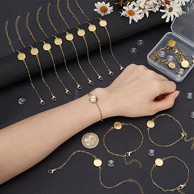 16Pcs 304 Stainless Steel Paperclip Chain Satellite Chain Bracelet Making BJEW-SP0001-32B-1