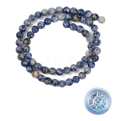 DIY Natuarl Blue Spot Jasper Bead Beacelet/Necklaces Making Kits DIY-YW0012-88B-1
