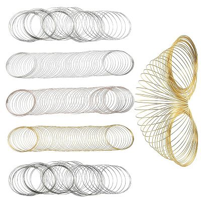 300 Circles 5 Colors Steel Memory Wire TWIR-YW0001-03-1