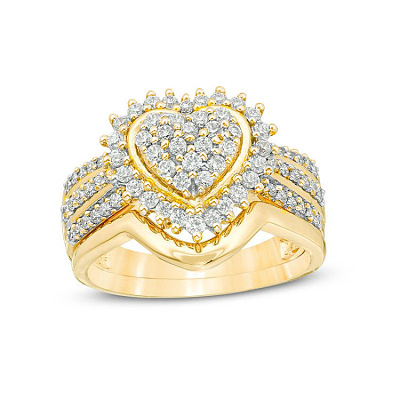 2Pcs Alloy with Crystal Rhinestone Finger Rings FS-WG59BB6-01-1
