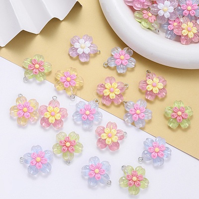 Transparent Resin Pendants RESI-A046-05A-1