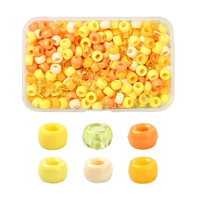 480Pcs 6 Colors Opaque & Transparent Plastic Beads KY-YW0001-75E-1