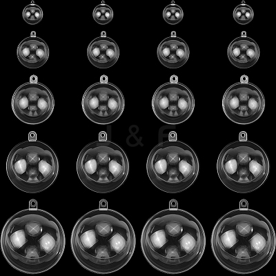 25Pcs 5 Styles Transparency Acrylic Christmas Balls Pendants DIY-CP0013-38-1