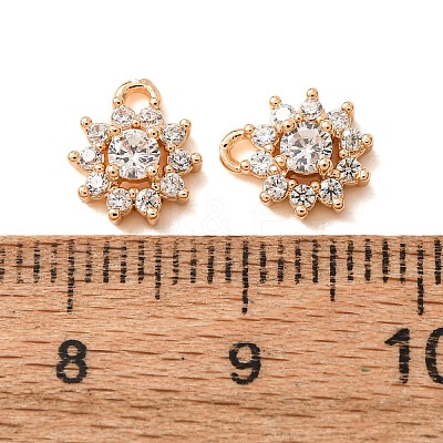 Brass Micro Pave Clear Cubic Zirconia Charms CU-CBAEC99-24G-1