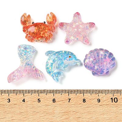 Marine Animal Transparent Resin Cabochons RE-CBAC151-04-1