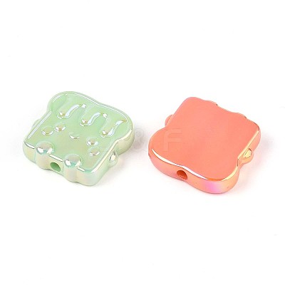 UV Plating Opaque Acrylic Beads OACR-T028-53-1