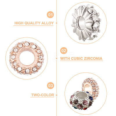14Pcs 7 Style Zinc Alloy Rhinestone Beads ALRI-PJ0001-01-1