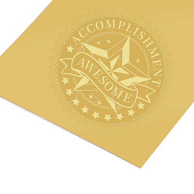 Plastic Self Adhesive Gold Foil Embossed Stickers DIY-WH0211-019-1