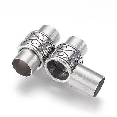 304 Stainless Steel Magnetic Clasps with Glue-in Ends STAS-F123-05AS-1