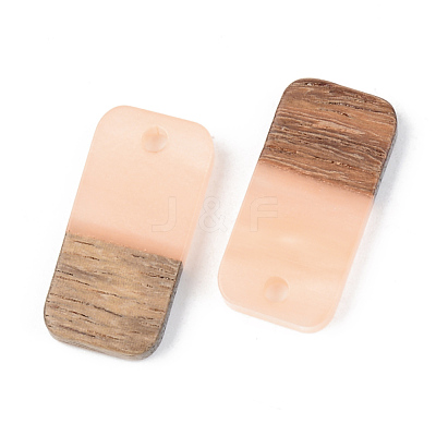 Opaque Resin & Walnut Wood Pendants RESI-S389-044A-C02-1