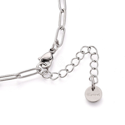 304 Stainless Steel Paperclip Chain Necklace NJEW-D045-14P-04-1