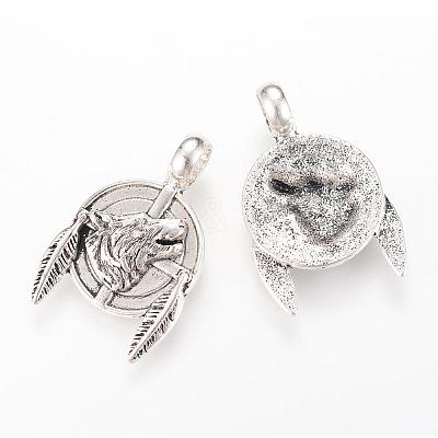 Tibetan Style Alloy Pendants TIBEP-Q064-15AS-RS-1