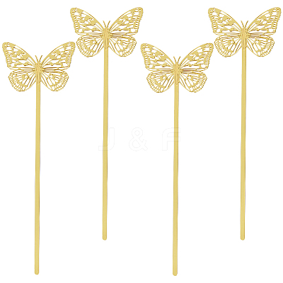 4Pcs Hollow Out Brass Bookmarks AJEW-SC0002-82-1