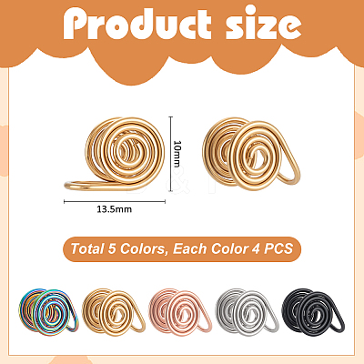 20Pcs 5 Styles 304 Stainless Steel Spiral Pad Cuff Earrings KK-UN0005-22-1