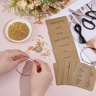 DIY Morse Code Bracelets Making Kits DIY-UN0008-18G-1