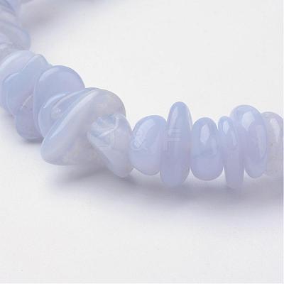 Natural  Blue Lace Agate Beaded Stretch Bracelets BJEW-JB02683-01-1