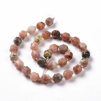 Natural Plum Blossom Jasper Beads Strands G-G990-F16-1