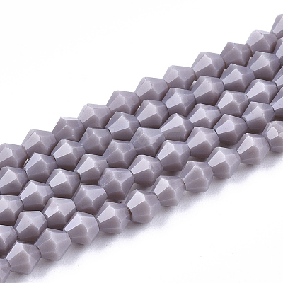 Opaque Solid Color Glass Beads Strands GLAA-Q080-4mm-B01-1