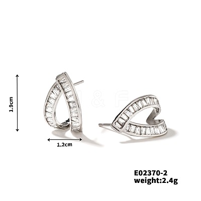 Geometric Water Drop Earrings with Hollow Out and Full Drill CM2318-2-1